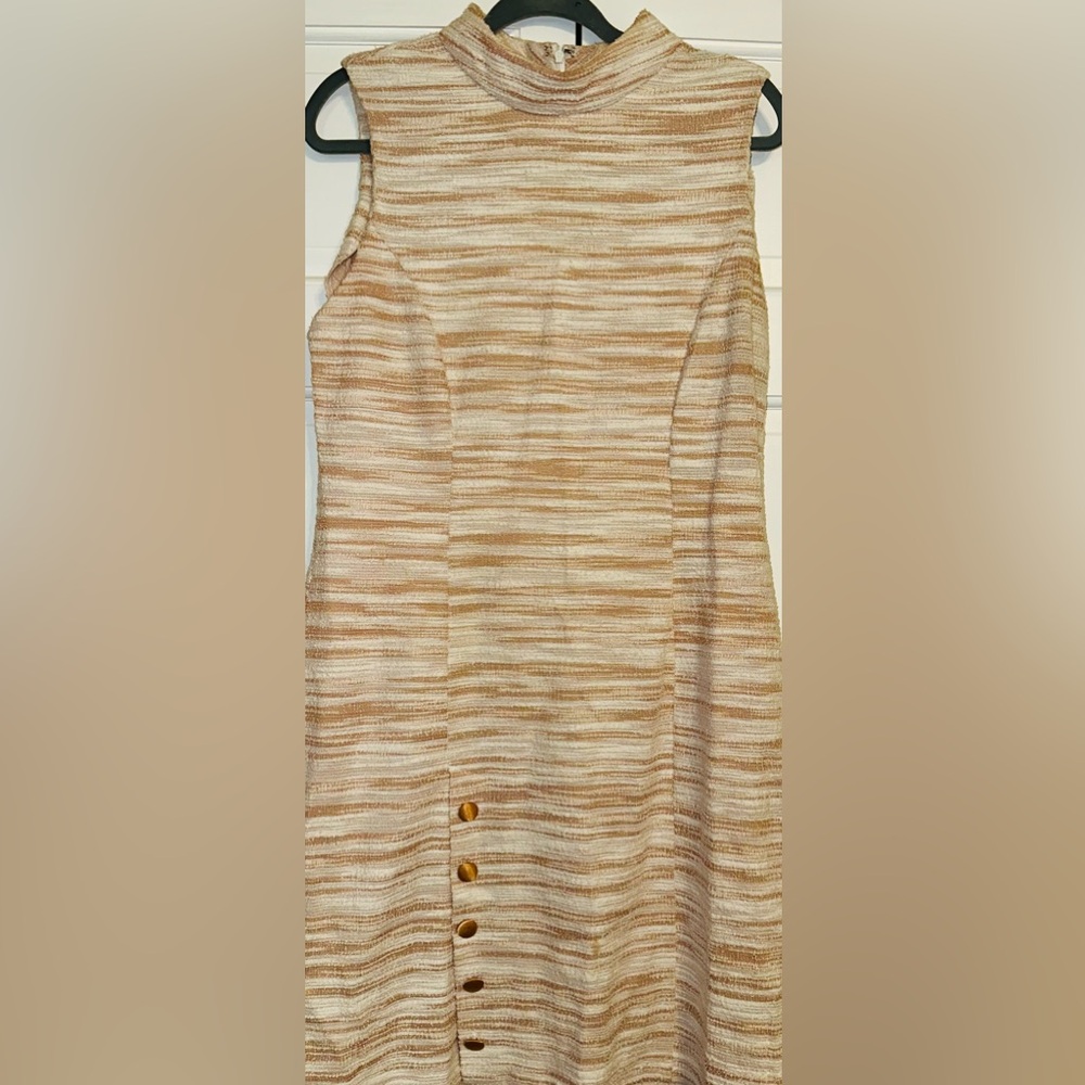 Striped Tan and Cream Dress